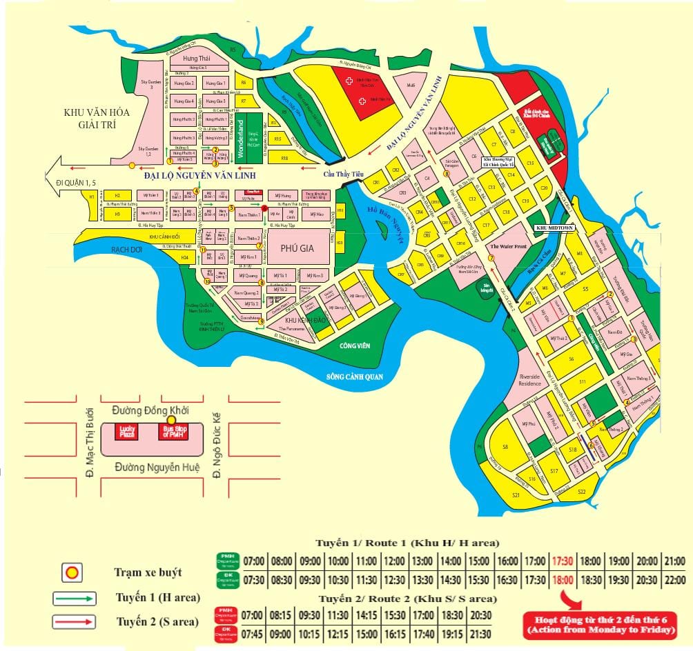 saigon avtobus zemljevid