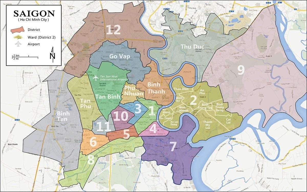 Zemljevid district 9 ho chi minh city