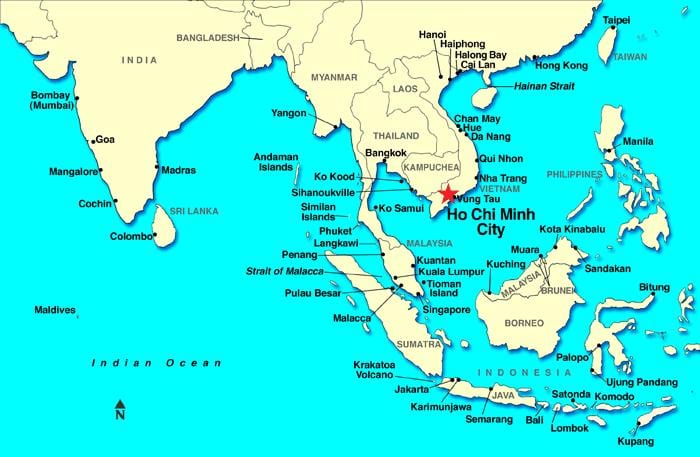 saigon zemljevid sveta