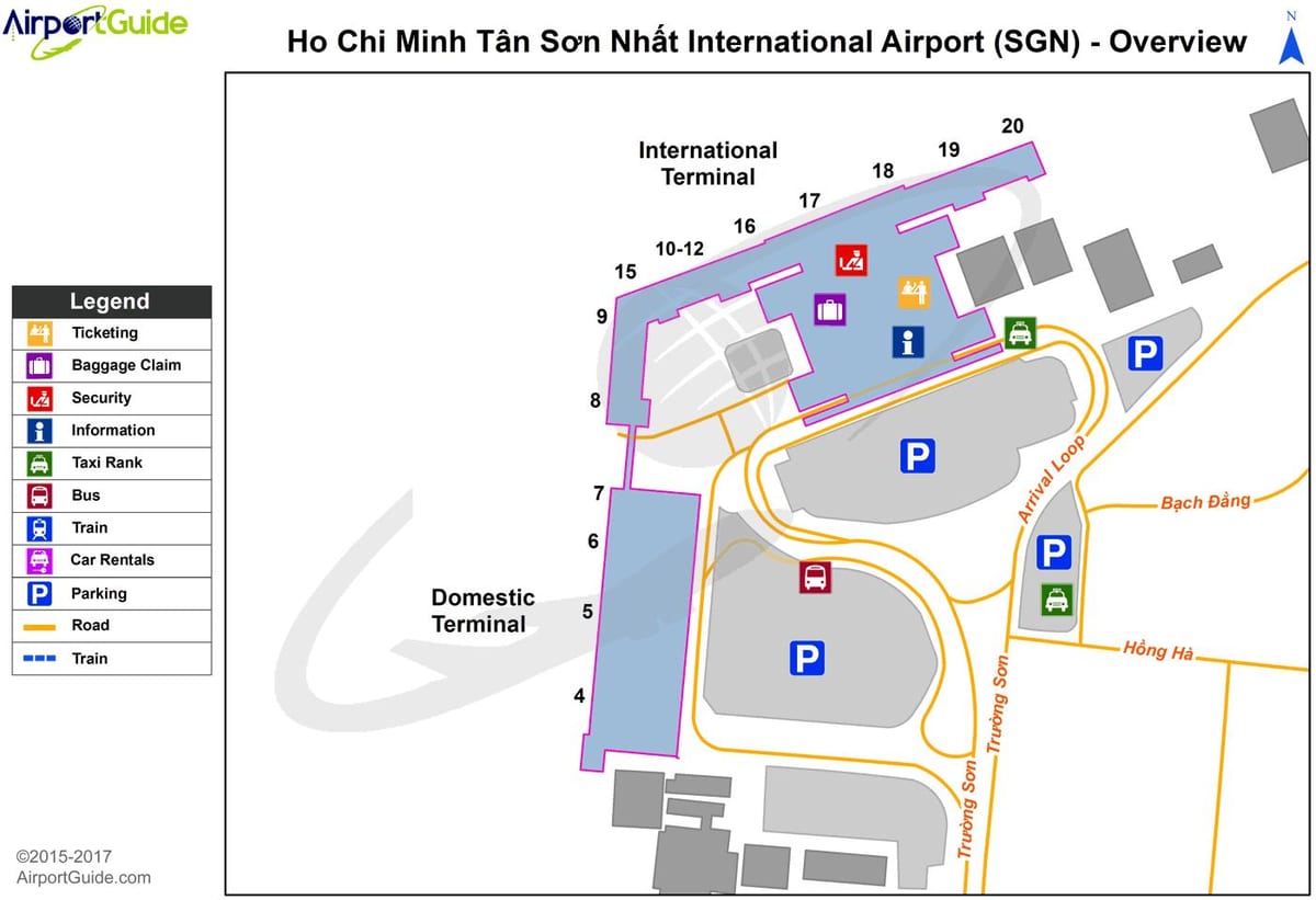 ho chi minh city airport zemljevid