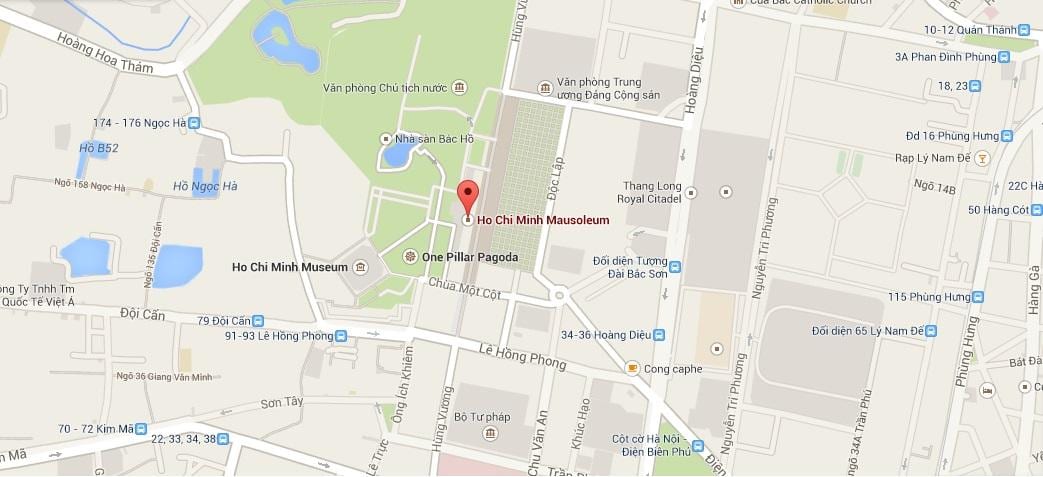 Zemljevid ho chi minh mavzolej