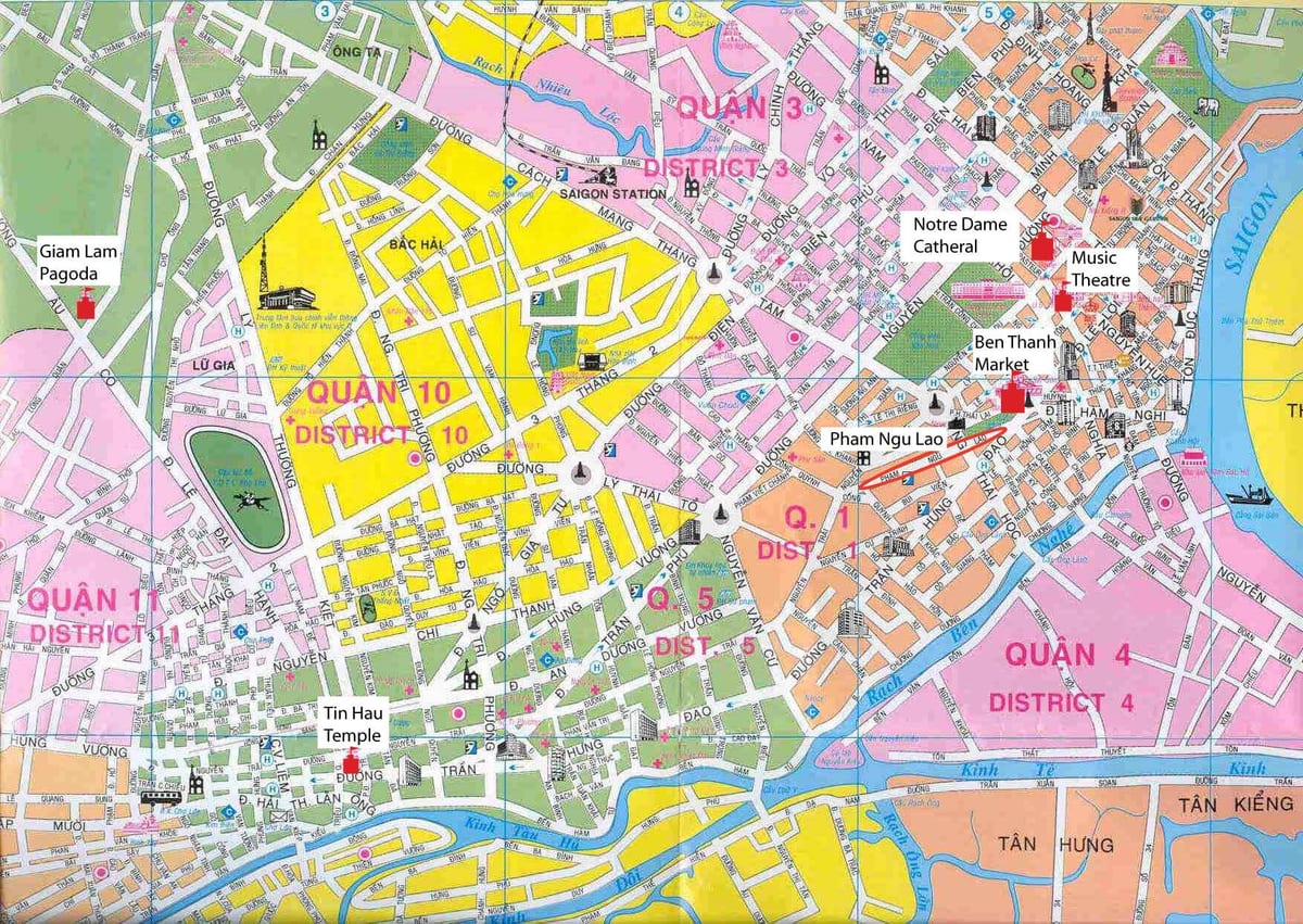 saigon okrožno zemljevid