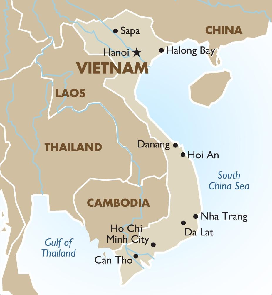 vietnam-ho chi minh zemljevid