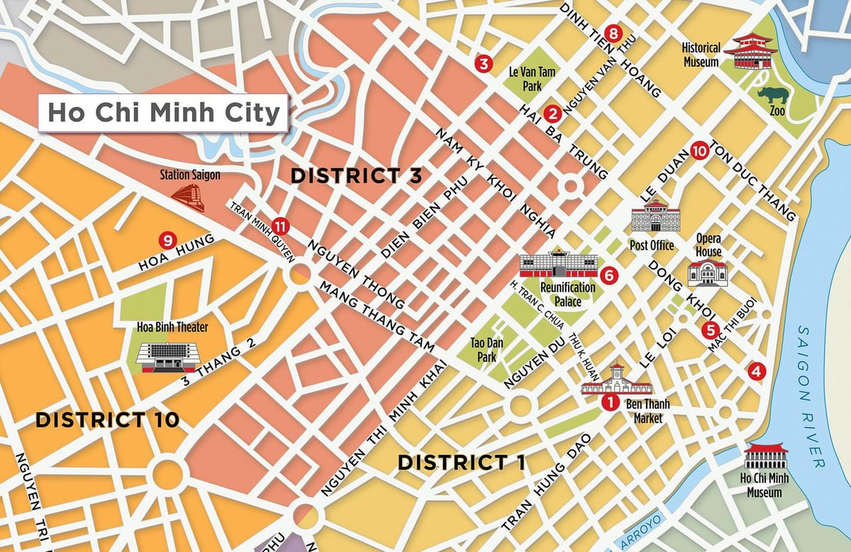 zemljevid okrožno 1 saigon
