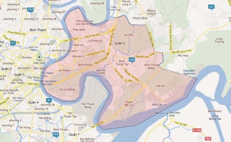 Zemljevid okrožij, ho chi minh city