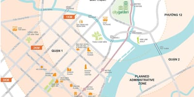 Zemljevid binh thanh district