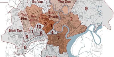 Okrožno zemljevid saigon