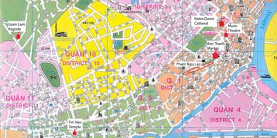 Saigon okrožno zemljevid